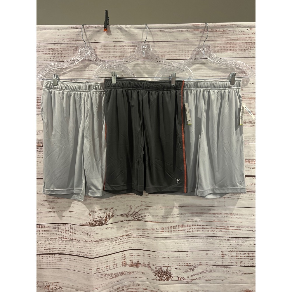 Old Navy Active Boys Go-Dry Cool Shorts Bundle 3 Pack Grey Charcoal XL 14-16 NWT
